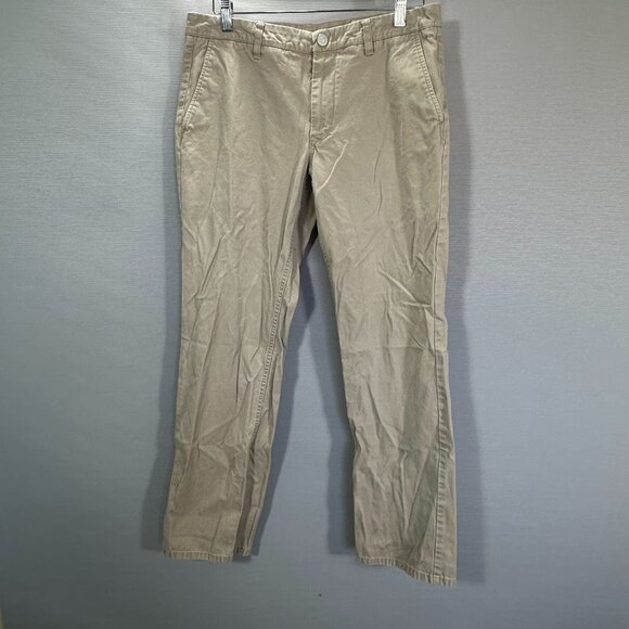 Bonobos Pants Mens 32 Straight Fit Washed Chino Beige Cotton Straight Leg Pocket - Picture 1 of 11